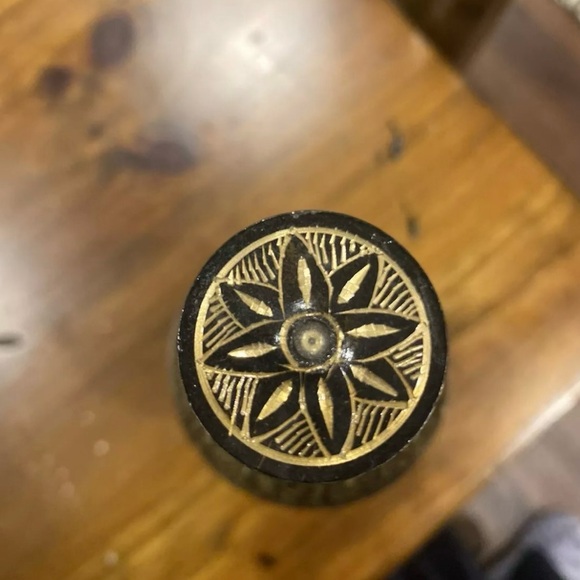 Vtg Collectible Decorative Wine Bottle Flask Brass India Etch NO BEER IN KUWAIT - Picture 3 of 16